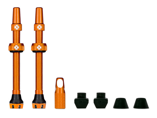 Muc Off Tubeless Valve Kit V2 Universal for MTB & Road  - orange
